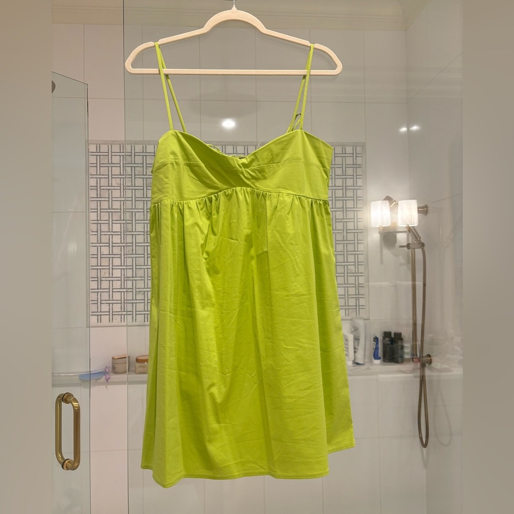 Lime Green Mini Dress with Bow ties